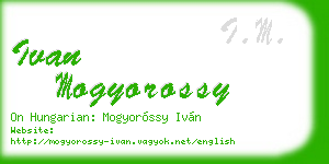 ivan mogyorossy business card